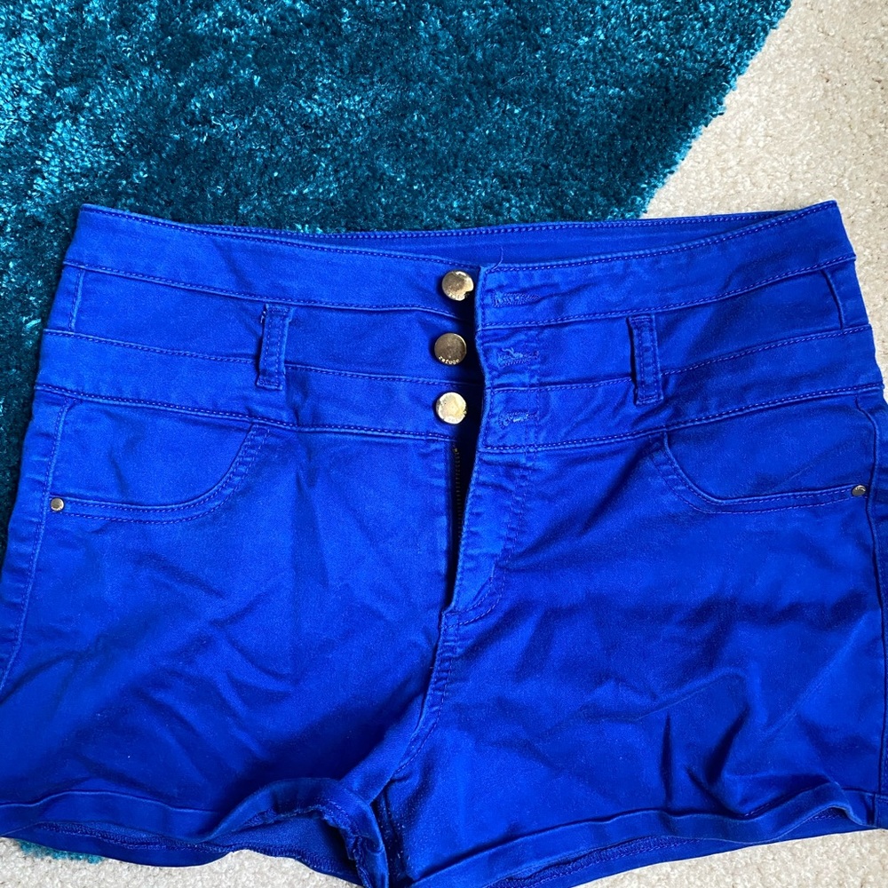 Blue High Waisted Refuge Shorts